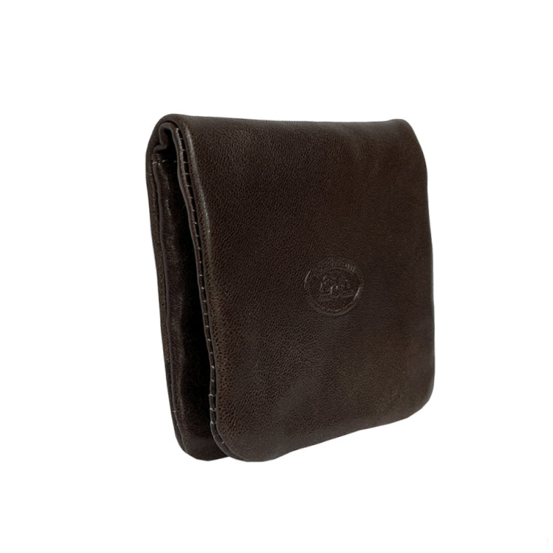 Tony Perotti dark brown bull leather coin pouch — Italico 1636 moro