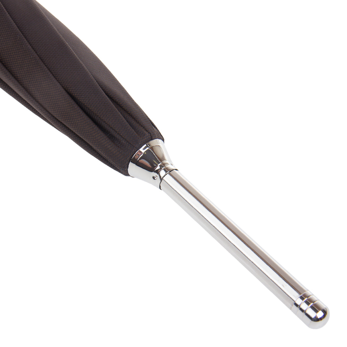 Silver-tone metal tip of the Pasotti brown cane umbrella — 478-OXFORD-17-2
