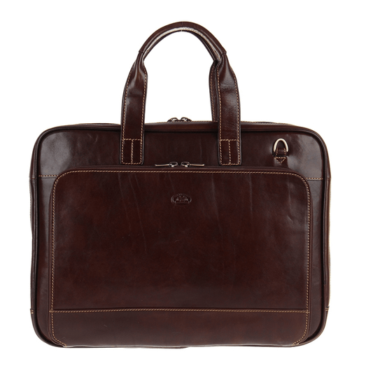 Briefcase leather brown Tony Perotti Italico 9152 moro