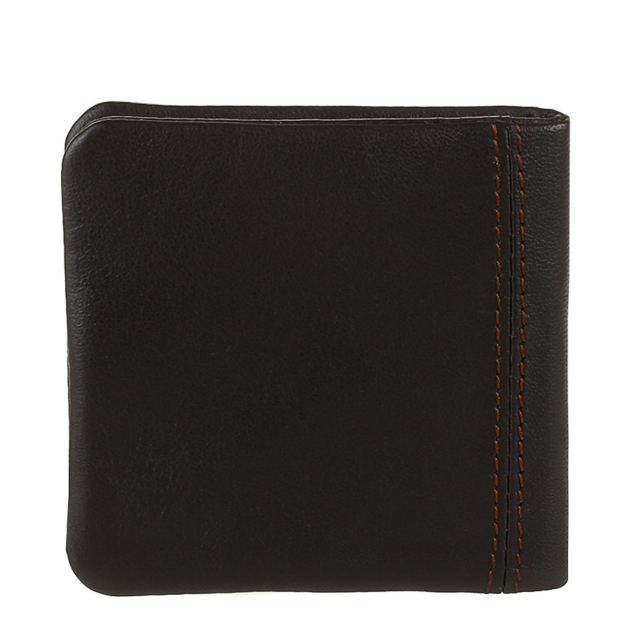 Back of the dark brown Tony Perotti Cortina 5080 moro coin pouch — plain calf leather with edge stitching