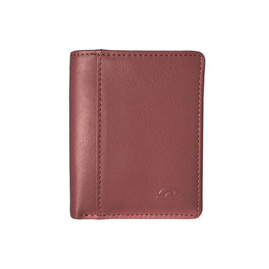 Tony Perotti New Rainbow 1034 rosa antico — the dusty pink leather card holder closed, front face with the embossed Tony Perotti turtle