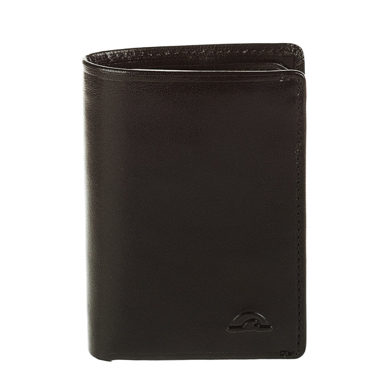 Black leather RFID card holder Tony Perotti Nevada 3758 nero — front with embossed turtle emblem
