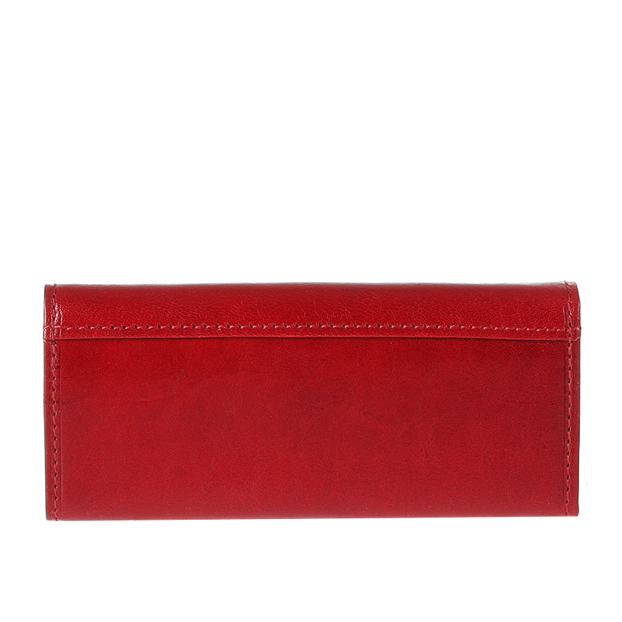 Red leather key case closed, back view — Tony Perotti Italico 344 rosso