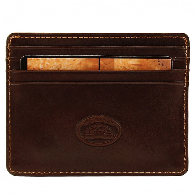 Tony Perotti dark brown leather card holder — Italico 2236 moro