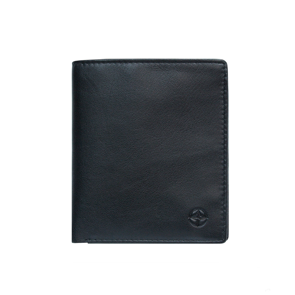 Tony Perotti black calf leather vertical bifold wallet — Cortina 5079 nero