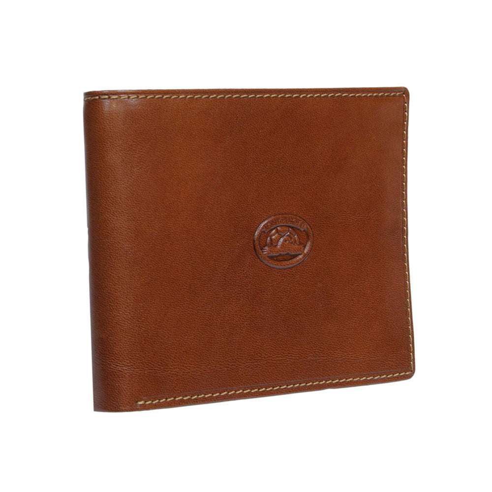 Tony Perotti Italico 537 cognac men's leather bifold wallet — angled front view