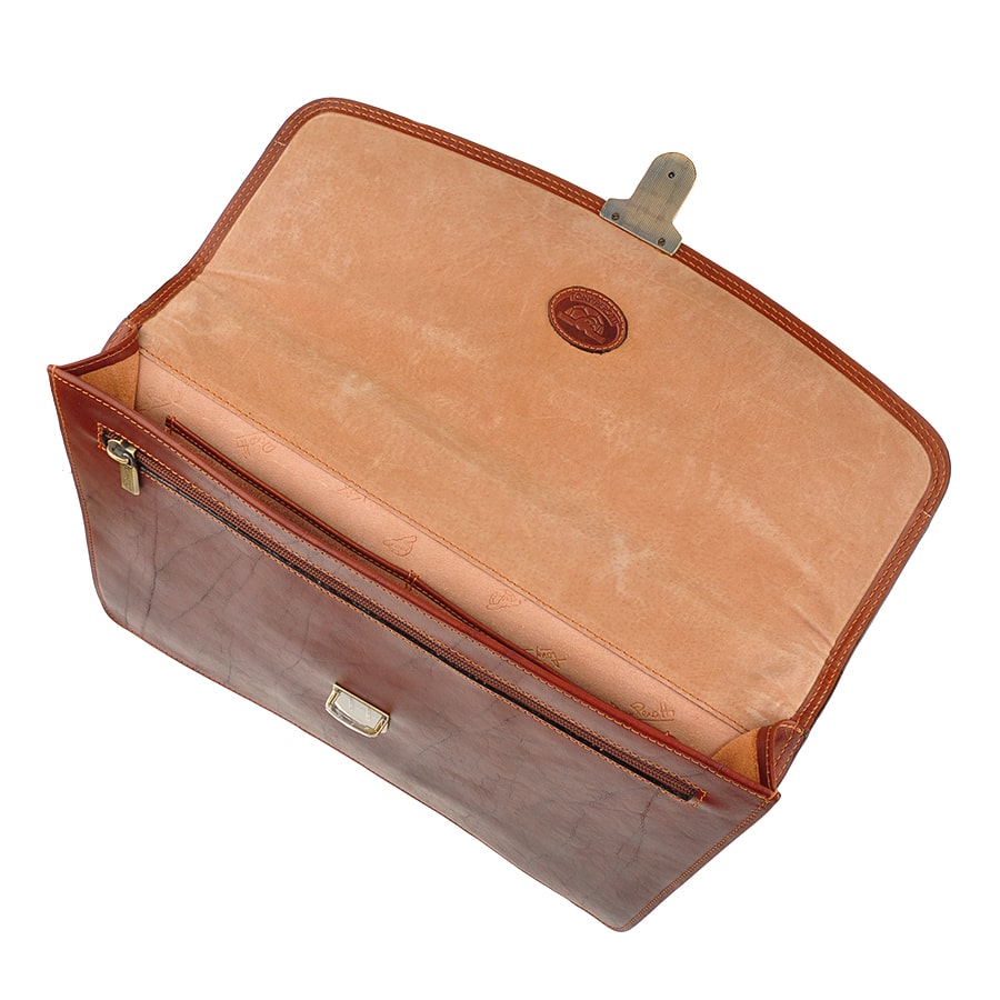Briefcase men's leather brown Tony Perotti Italico 8091L cognac