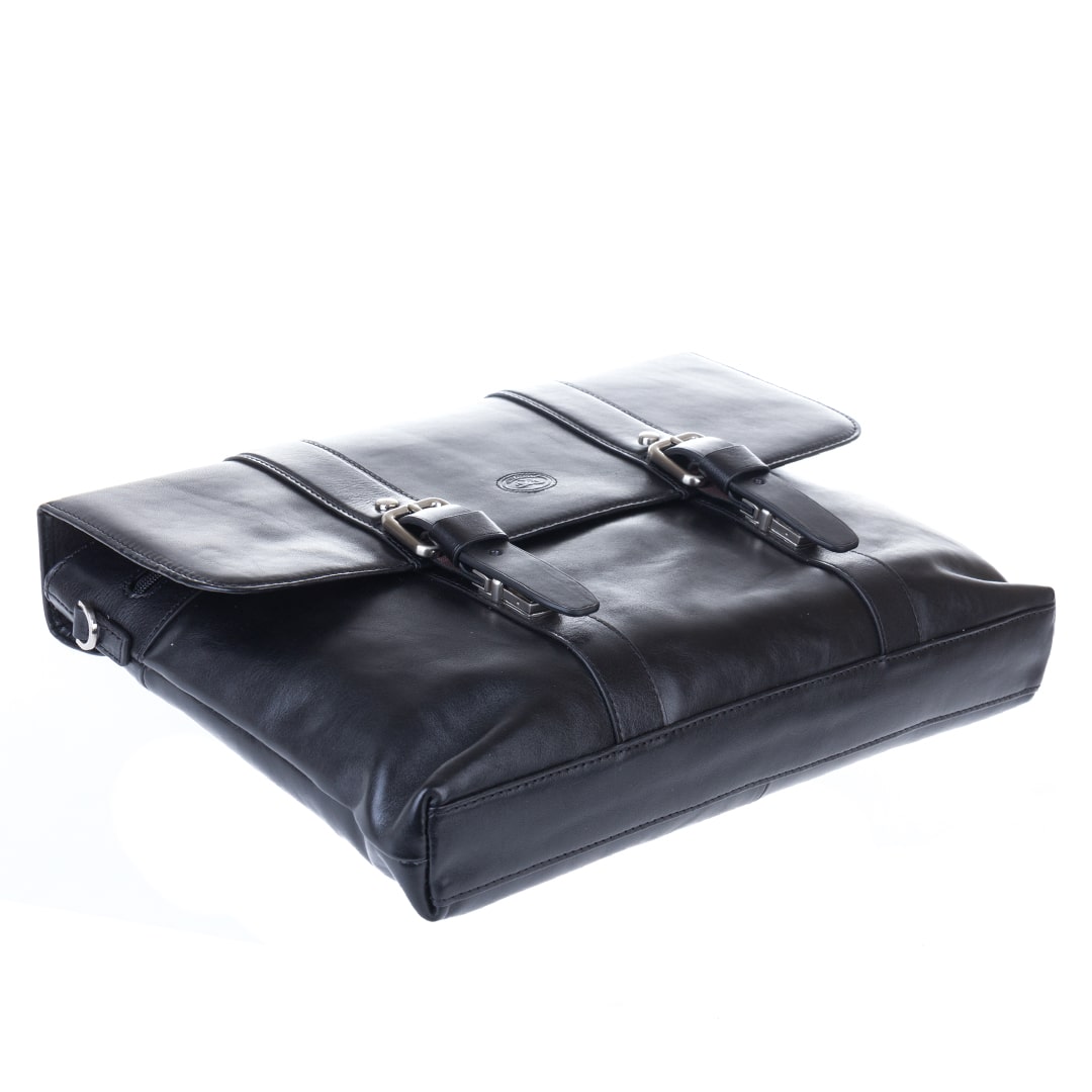 Briefcase men's leather black Tony Perotti Italico 9225-38 nero