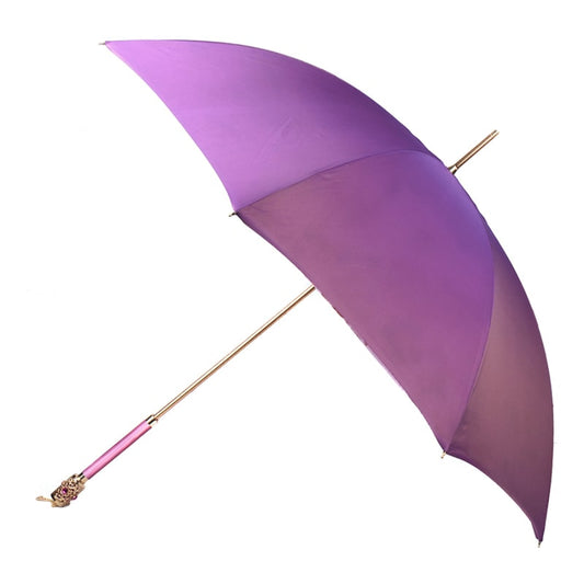Umbrella cane women's lilac with floral print Pasotti 189 9A436-9 F30PF