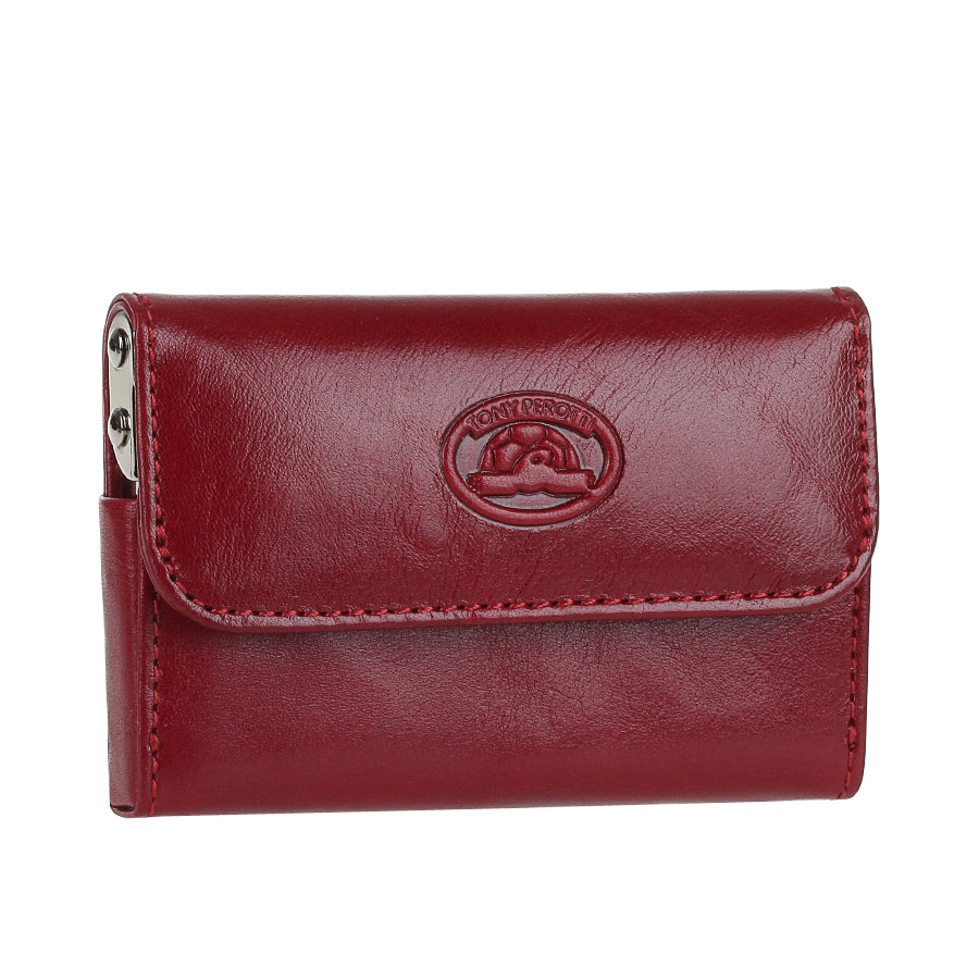 Tony Perotti Italico 2680 rosso — three-quarter view showing the metal hinge along the side
