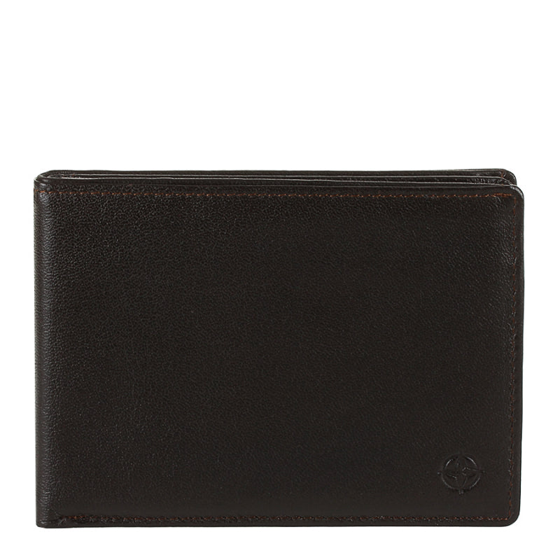 Tony Perotti dark brown calf leather bifold wallet — Cortina 5085 moro