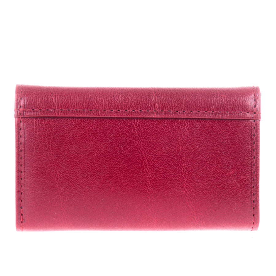 Red leather key case open with key hooks — Tony Perotti Italico 1117 rosso