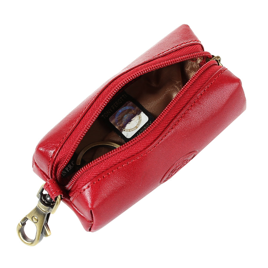 Red leather key case, handcrafted in Italy — Tony Perotti Italico 109