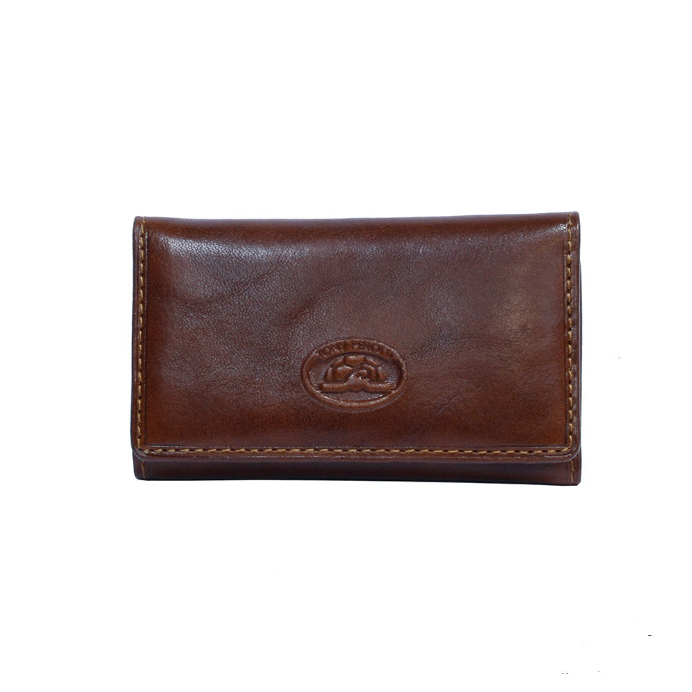 Cognac leather key case snap — Tony Perotti Italico 2532 cognac