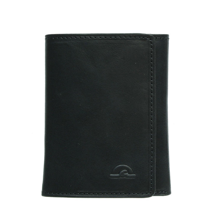 Tony Perotti Nevada 3811+RFID nero RFID compact wallet in black leather with embossed turtle emblem