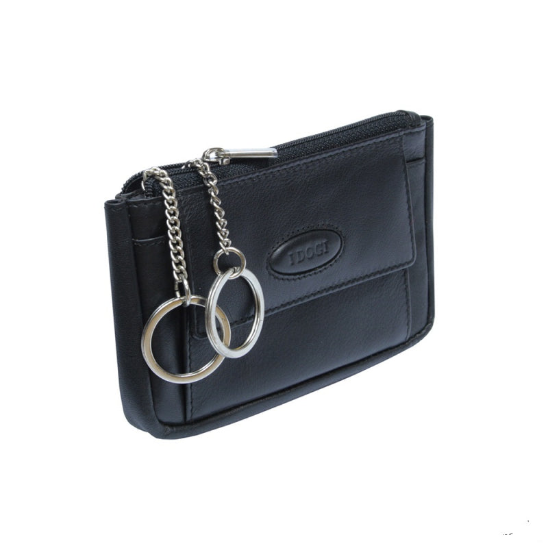 Tony Perotti Cortina 5060 nero — three-quarter view with the two key rings pulled out on their metal chains