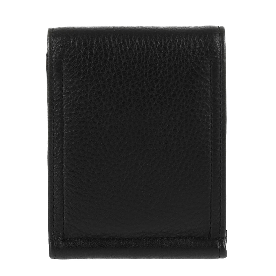 Black leather flap money clip back view — Tony Perotti New Contatto 3595
