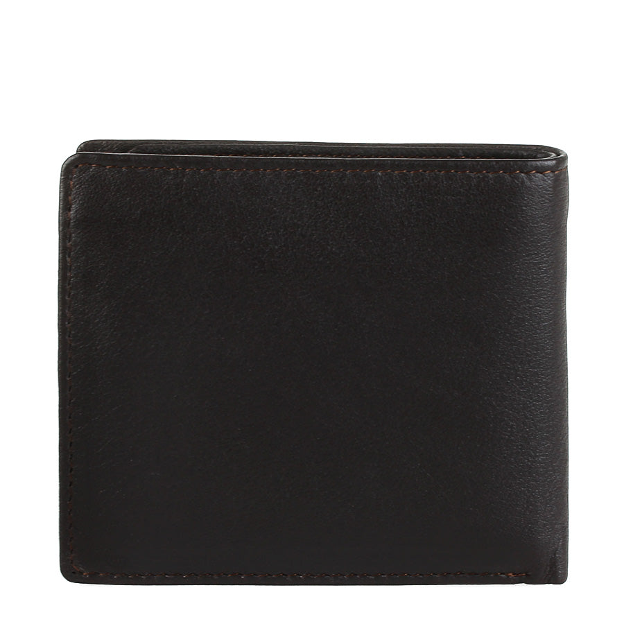 Back of the dark brown Cortina 5047 bifold wallet