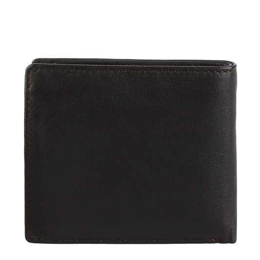 Back of the dark brown Cortina 5047 bifold wallet