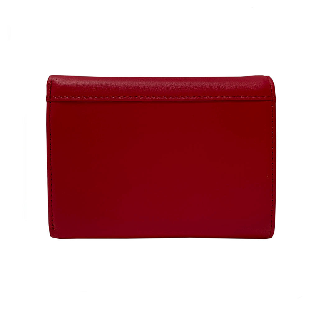 Back of the red Swarovski 500N calf leather wallet