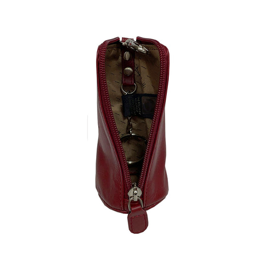 Tony Perotti New Rainbow 4025 rosso — opened: the beige brand-print lining, the sewn-in authenticity tag and the ring on a chain inside