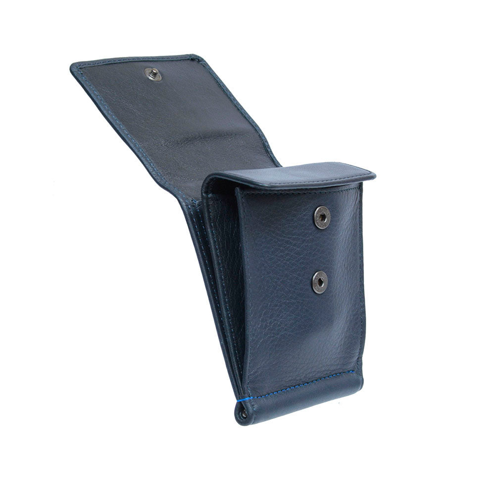 Navy leather money clip interior detail — Tony Perotti New Contatto 3595