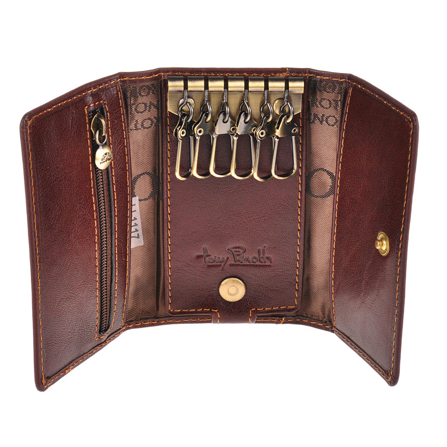 Dark brown leather key case detail — Tony Perotti Italico 1117 moro