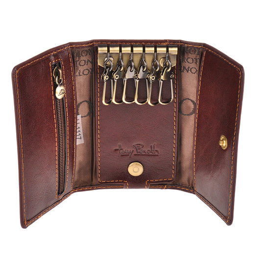 Dark brown leather key case detail — Tony Perotti Italico 1117 moro