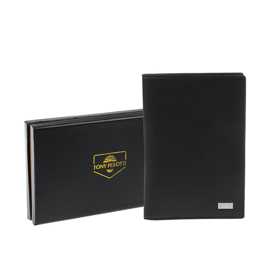 Tony Perotti Contatto 3051 nero black leather travel wallet with Tony Perotti gift box