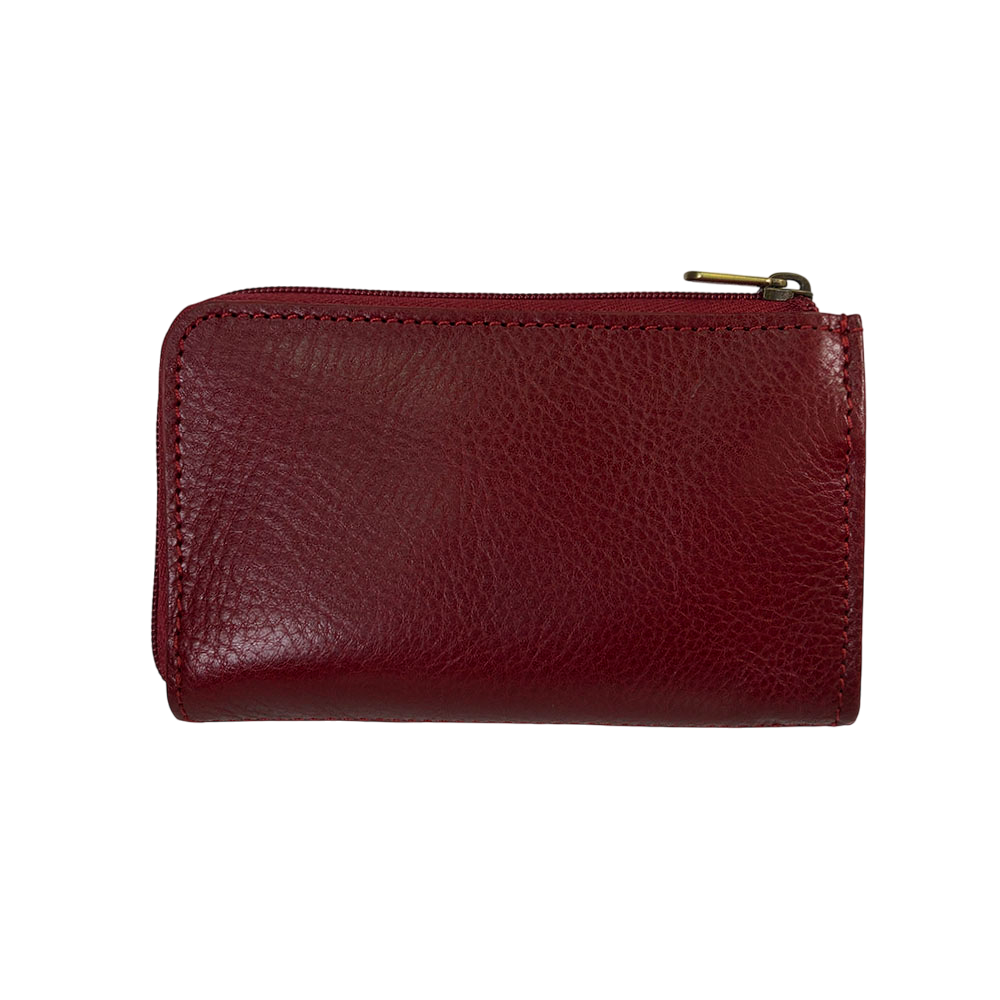 Red leather key case seen from the back, plain grained panel — Tony Perotti Italico 1941L rosso