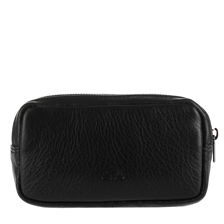 Tony Perotti New Contatto 3188 nero — the back of the pouch with the embossed Tony Perotti turtle in the coarse floater grain