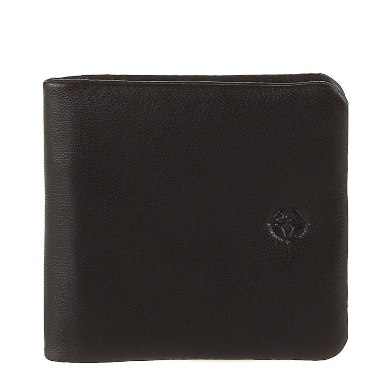 Dark brown leather coin pouch Tony Perotti Cortina 5080 moro — front with the embossed compass rose emblem