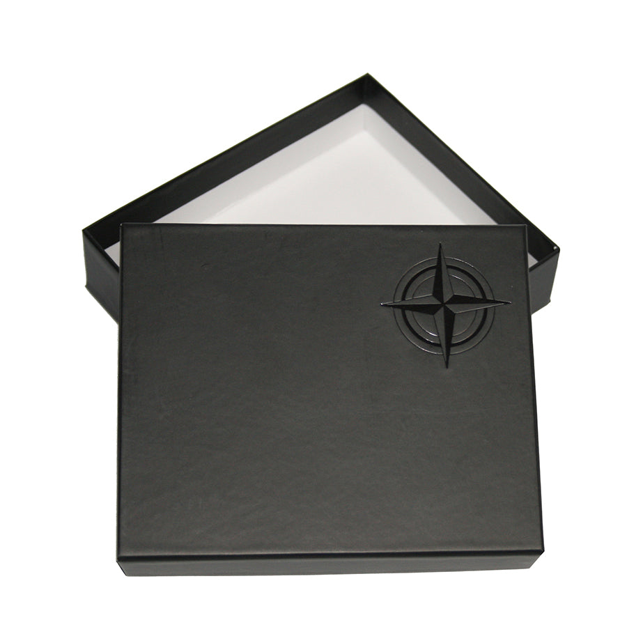 Branded Tony Perotti Cortina gift box with the embossed compass rose, supplied with the item