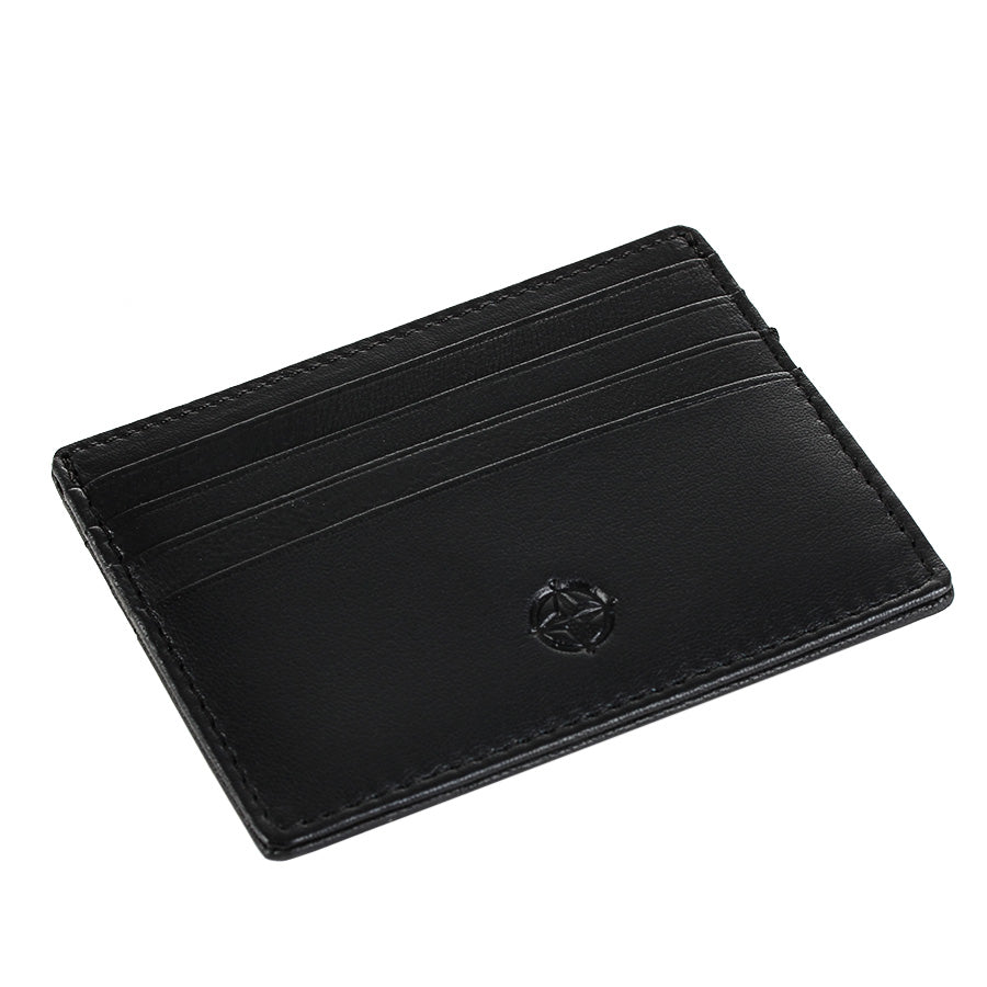 Tony Perotti Cortina 5043 nero — at an angle, showing how thin the case is and the row of slots along the top
