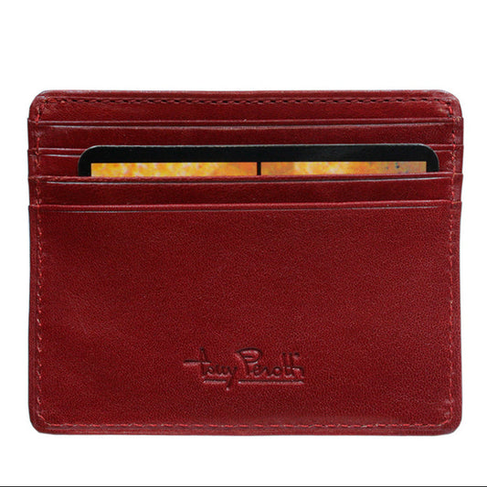 Red leather card holder handcrafted in Italy — Tony Perotti Italico 2236