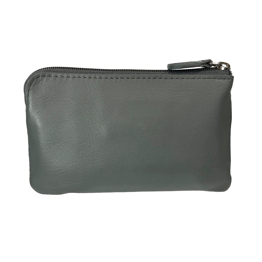 Tony Perotti New Rainbow 359 grigio — the plain back of the pouch in smooth matte calf leather