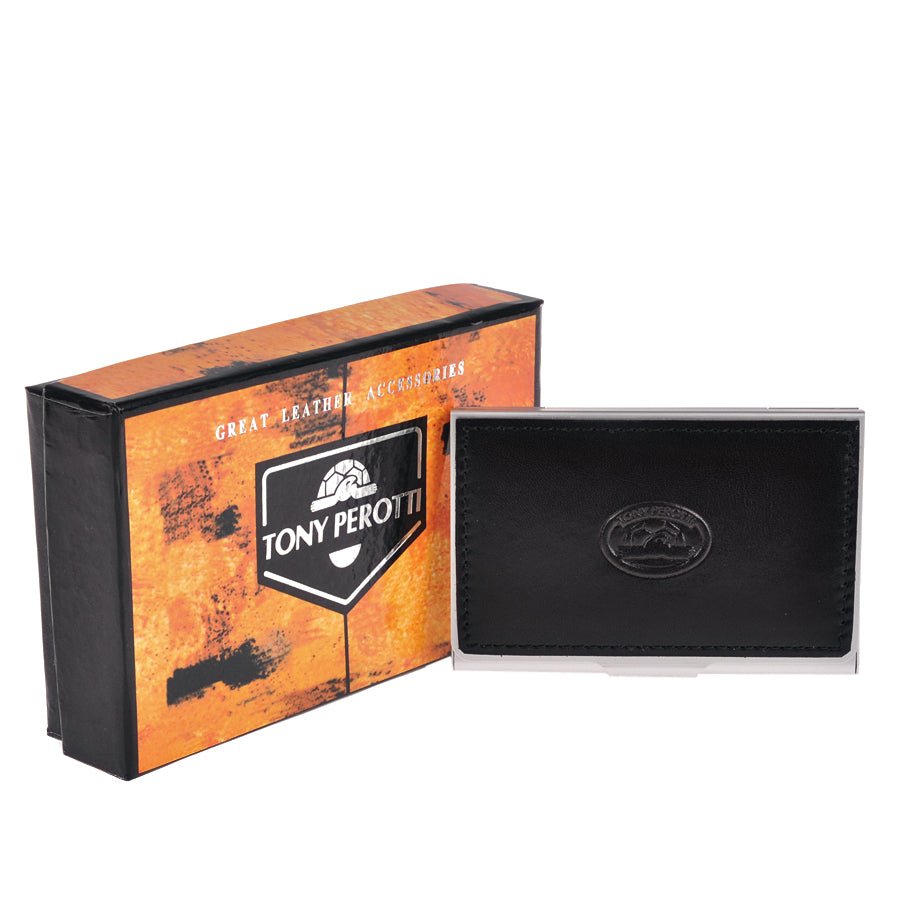 Tony Perotti Italico 2204 nero — the case next to its printed Tony Perotti gift box