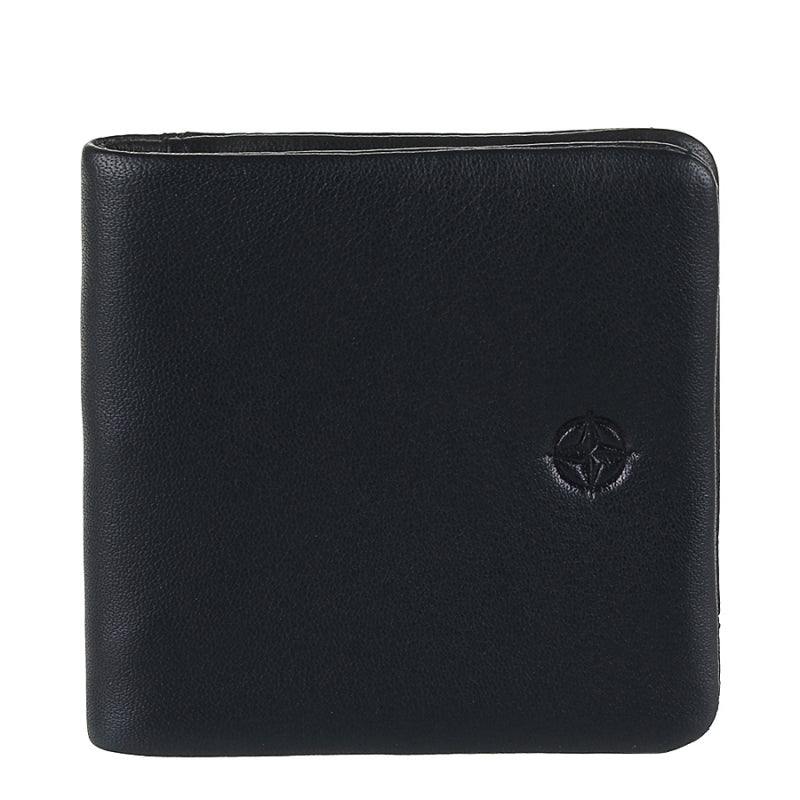 Navy leather coin pouch Tony Perotti Cortina 5080 navy — front with the embossed compass rose emblem