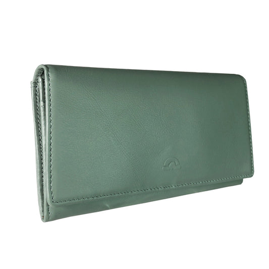 Tony Perotti New Rainbow 3435 salvia sage green flap wallet with embossed turtle — handcrafted in Italy