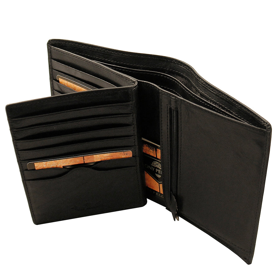 Black card wallet handcrafted in Italy — Tony Perotti Italico 2310 nero