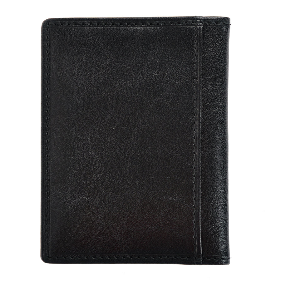 Black leather card holder back face — Tony Perotti Italico 1034 nero
