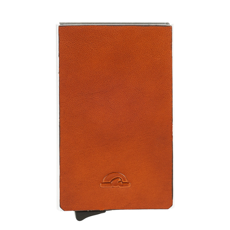 Tony Perotti Nevada 3771 honey — the honey-tan leather card holder from the front, with the embossed Tony Perotti mark