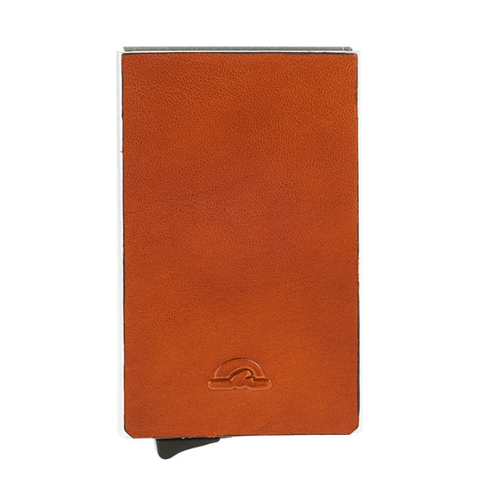 Tony Perotti Nevada 3771 honey — the honey-tan leather card holder from the front, with the embossed Tony Perotti mark