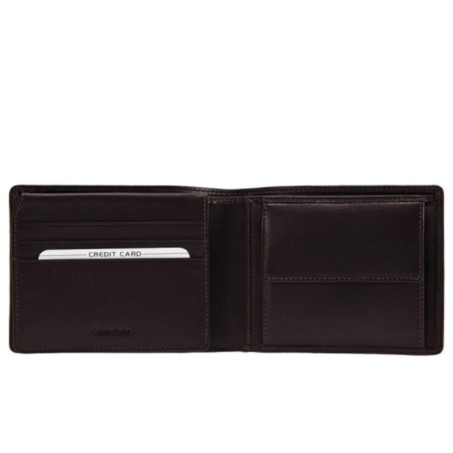 Tony Perotti Cortina 5012 moro opened — card slots and slip pockets on the left, the snap coin pocket on the right
