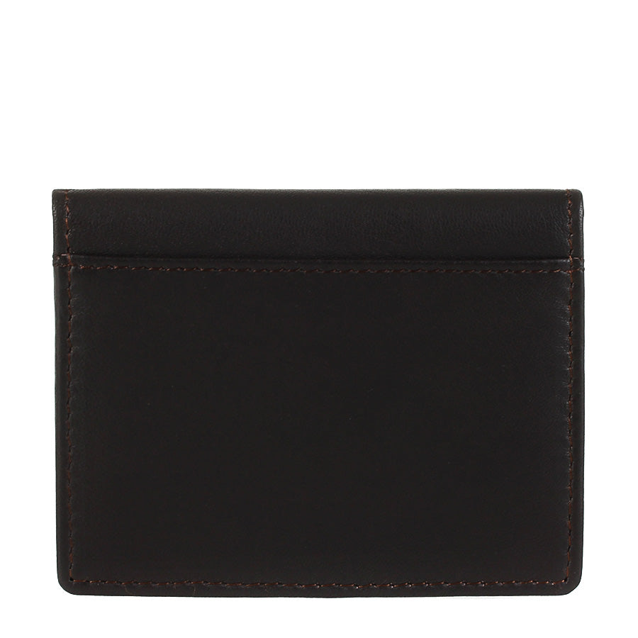 Tony Perotti Cortina 5046 moro — the back face in smooth matte calf leather with its own outer slip pocket and brown stitching