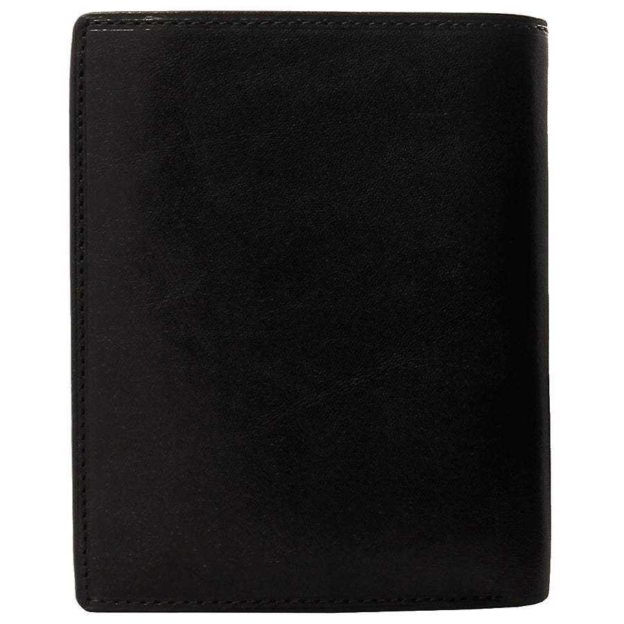 Open black leather card wallet with 14 card slots — Tony Perotti Italico 2310 nero