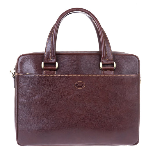 Briefcase for notebook leather brown Tony Perotti Italico 9637-38 moro