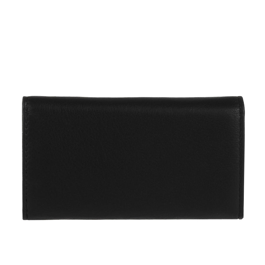 Black leather key case from the back, plain panel — Tony Perotti Cortina 5005 nero
