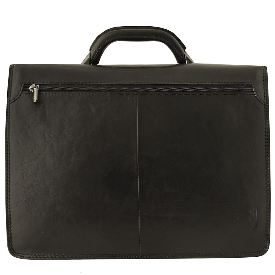 Briefcase men's leather black Tony Perotti Italico 8009 nero