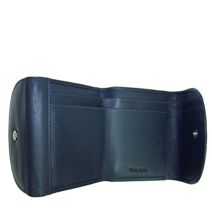 Tony Perotti Cortina 5055 navy opened flat — the inner compartments with a press stud at each side